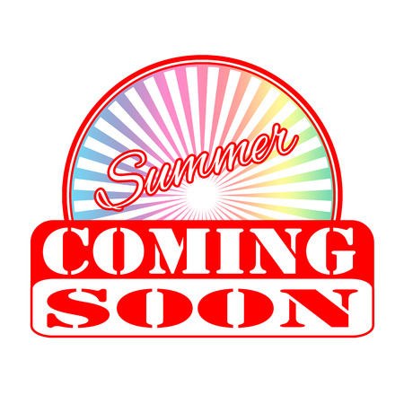 summer comming soon grunge stamp with on vector illustrationのイラスト素材