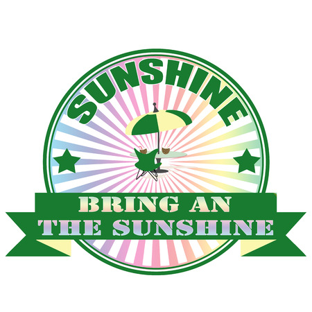 bring an the sunshine grunge stamp with on vector illustrationのイラスト素材