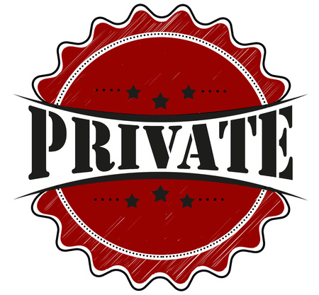 private grunge stamp with on vector illustrationのイラスト素材