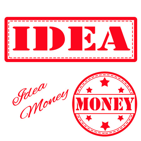 idea money grunge stamp with on vector illustrationのイラスト素材