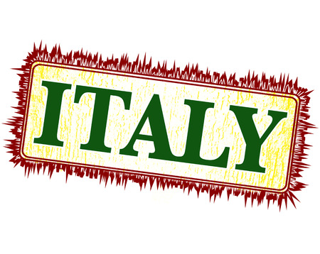 italy grunge stamp with on vector illustrationのイラスト素材