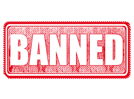 grunge stamp with text banned on vector illustrationのイラスト素材