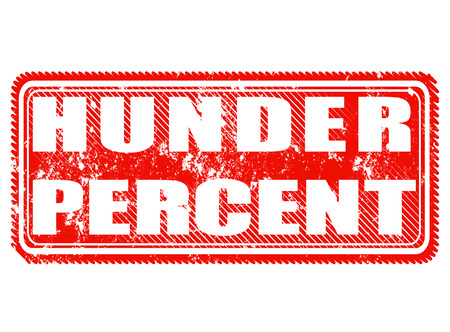 Grunge stamp with text Hunder percent on vector illustartionのイラスト素材