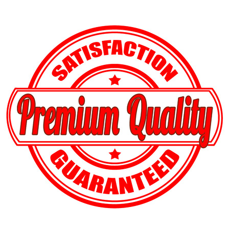 Label stamp with text Premium quality on vector illustrationのイラスト素材