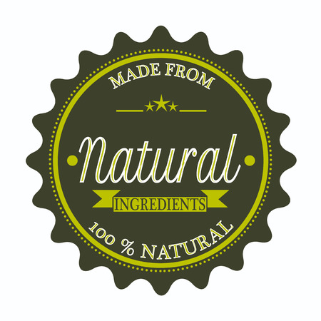 label stamp with text made from natural ingredients on vector illustrationのイラスト素材