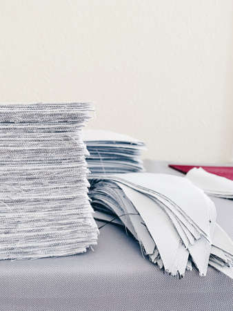 Cut triangles of fabric. patchwork quilt.