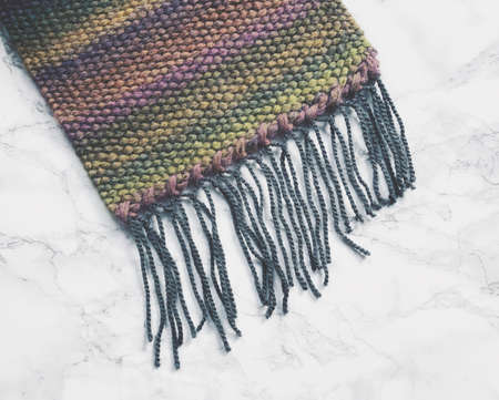 Homemade scarf. Top view.の写真素材
