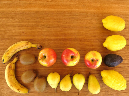 Fresh fruit flat layの写真素材