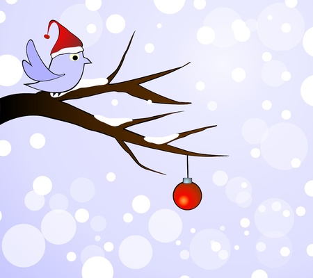 winter tree and birdのイラスト素材