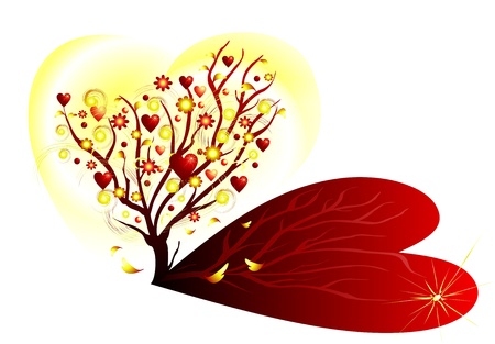 Valentine tree with heartsのイラスト素材