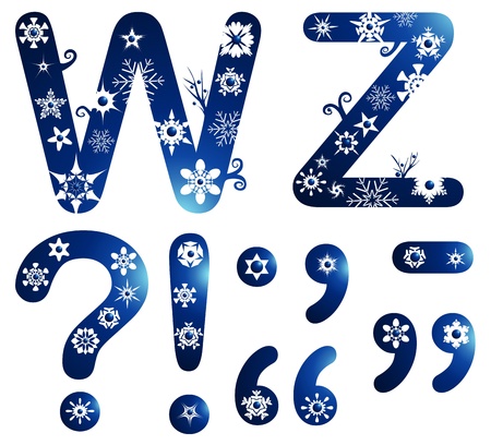 winter alphabet set letters W - Zのイラスト素材