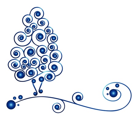 Blue christmas treeのイラスト素材