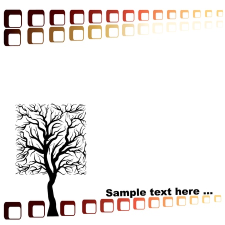 eco concept on a white background, square treeのイラスト素材