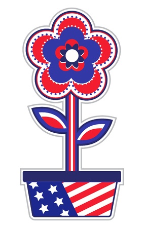 USA Flower Potのイラスト素材