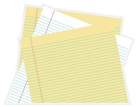 Paper Stacked white and yellow lined paperのイラスト素材