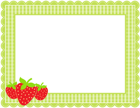 Strawberry Gingham Frameのイラスト素材