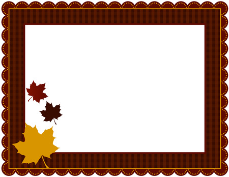 Fall Gingham Frameのイラスト素材
