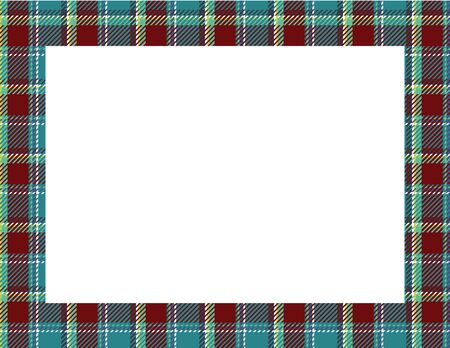 Plaid Tartan Frame to use as a background for Winter, Holiday or Woodsy themesのイラスト素材