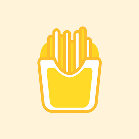 Fries Food Icon Pack Vector Illustrationのイラスト素材