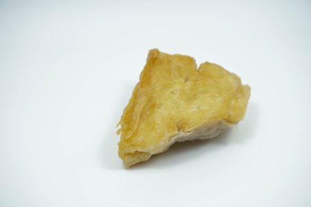 Close Up Fried Tofu or Tahu Bakso Isolated White Backgroundの写真素材
