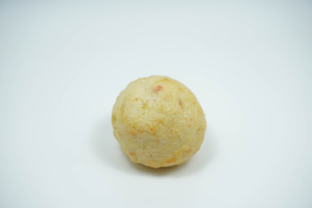 Close Up Fried Fish Balls or Bakso Isolated White Backgroundの写真素材