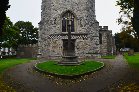 Cross in Front Of The Churchの写真素材