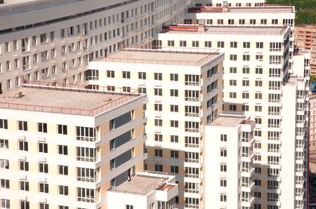 Moscow's modern building. Looking at aerial view.