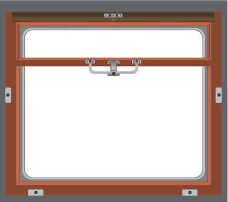 Vector images of a window frame of a passenger trainのイラスト素材