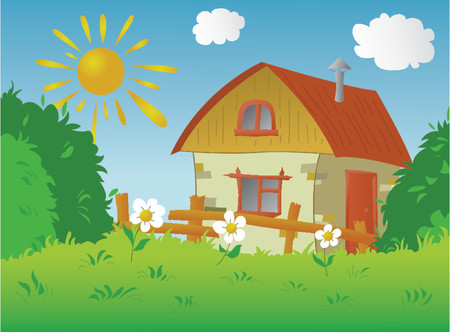 Rural small houseのイラスト素材