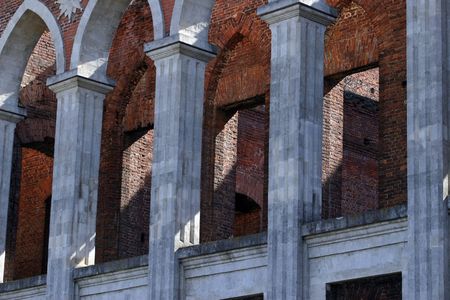 Old architecture. Details of the forgotten palace.の写真素材