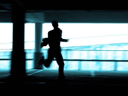 Silhouette running menの写真素材