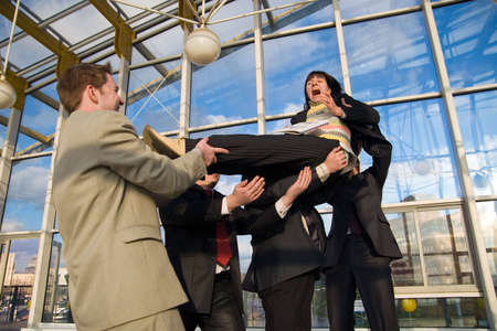 Business a team is pleased to successの写真素材