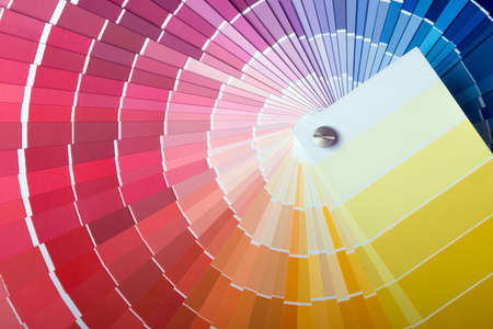 Close-up view of a color chart used for paint selection