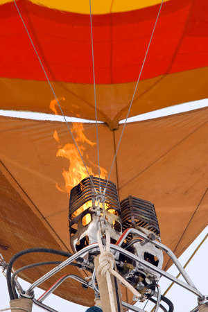 Hot Air Balloon, a close up view of the Burnerの写真素材