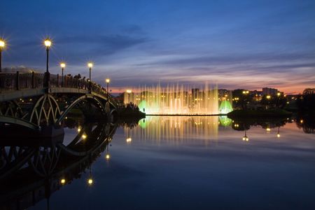 Big Fountain in Tsaritsyno Park, Moscow. Russiaの写真素材