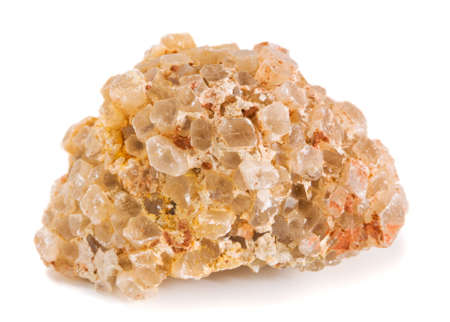 Mineral Aragonite close-up isolated in white backgroudの写真素材