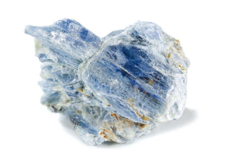 kyanite crystalline mineral sample isolated on whiteの写真素材