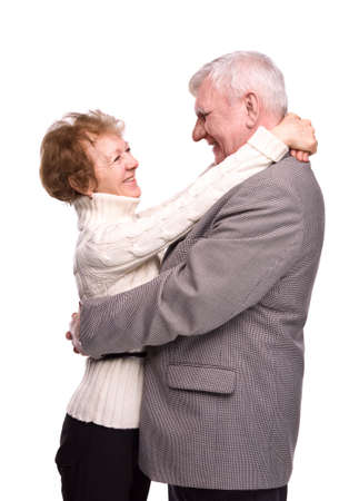 Senior Couple Isolated on a White Backgroundの写真素材