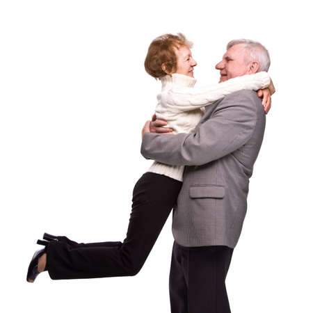 Senior Couple Isolated on a White Backgroundの写真素材