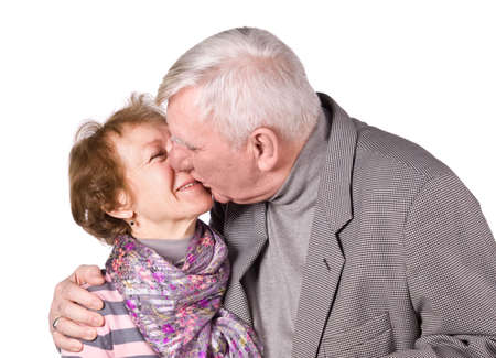 Senior Couple Isolated on a White Backgroundの写真素材
