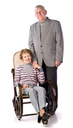 Senior Couple Isolated on a White Backgroundの写真素材