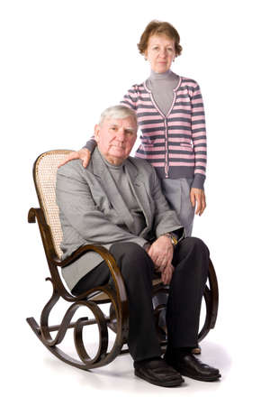 Senior Couple Isolated on a White Backgroundの写真素材
