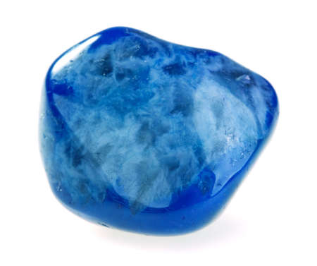 Mineral Blue Agate isolated on a white backgroundの写真素材