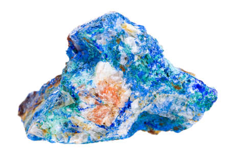 Azurite mineral isolated on a white backgroundの写真素材