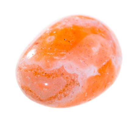Carnelian mineral isolated on a white backgroundの写真素材