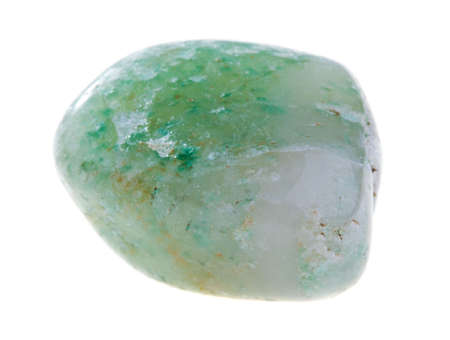 Jadeite mineral isolated on a white backgroundの写真素材