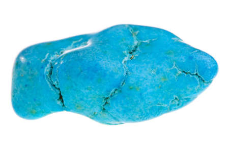 Turquoise mineral isolated on a white backgroundの写真素材