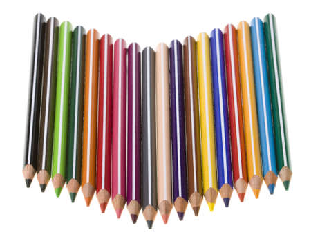 set of colored pencils isolated on white backgroundの写真素材