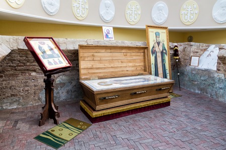Belgorod, Russia - October 05, 2015: Cave, where the relics of Saint Joseph of Belgorod.のeditorial素材