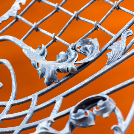 Fragment of forged a metal products close-up